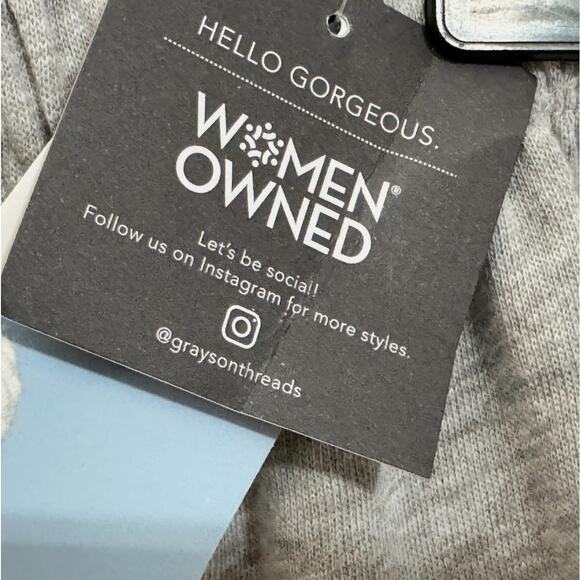 Grayson Threads Pants Womens XS Gray Wide Leg America Graphic Check Sweatpant - Picture 3 of 9